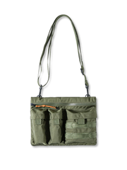 2WAY仕様ショルダー&ウエストバッグ、ツイルポリエステル、3Dマルチポケット、軽量コンパクト、耐摩耗性耐熱性