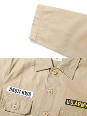 3色展开 アメカジアーミースタイル長袖シャツ