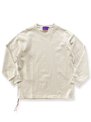 ピンクのヘビーウェイトコットン長袖Tシャツ 全体画像