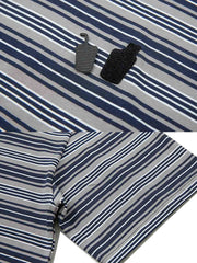 Tシャツの詳細、ストライプデザインと取り外し可能なパッチ