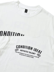 Tシャツのディテール展示、プリントデザインと生地の質感