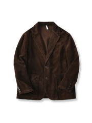 クラシックなシルエットと丸ポケットが特徴のコットンコーデュロイテーラードジャケット。