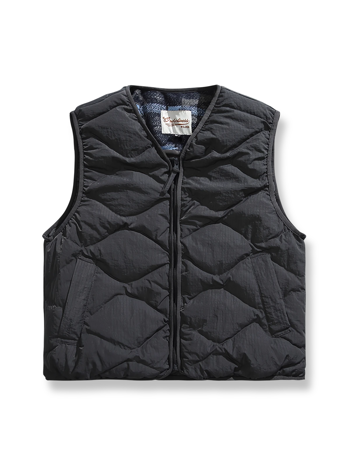 ホワイトダックダウン中綿入りのナイロン素材ダウンベスト、民族調裏地付き、3色展開