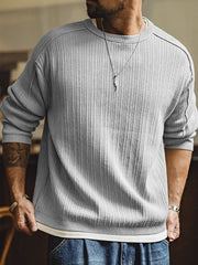 3Dリブ 切替コットンニット