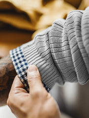 3Dリブ 切替コットンニット