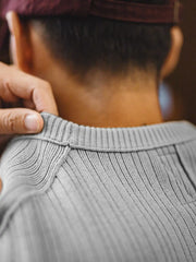 3Dリブ 切替コットンニット