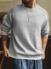 3Dリブ 切替コットンニット