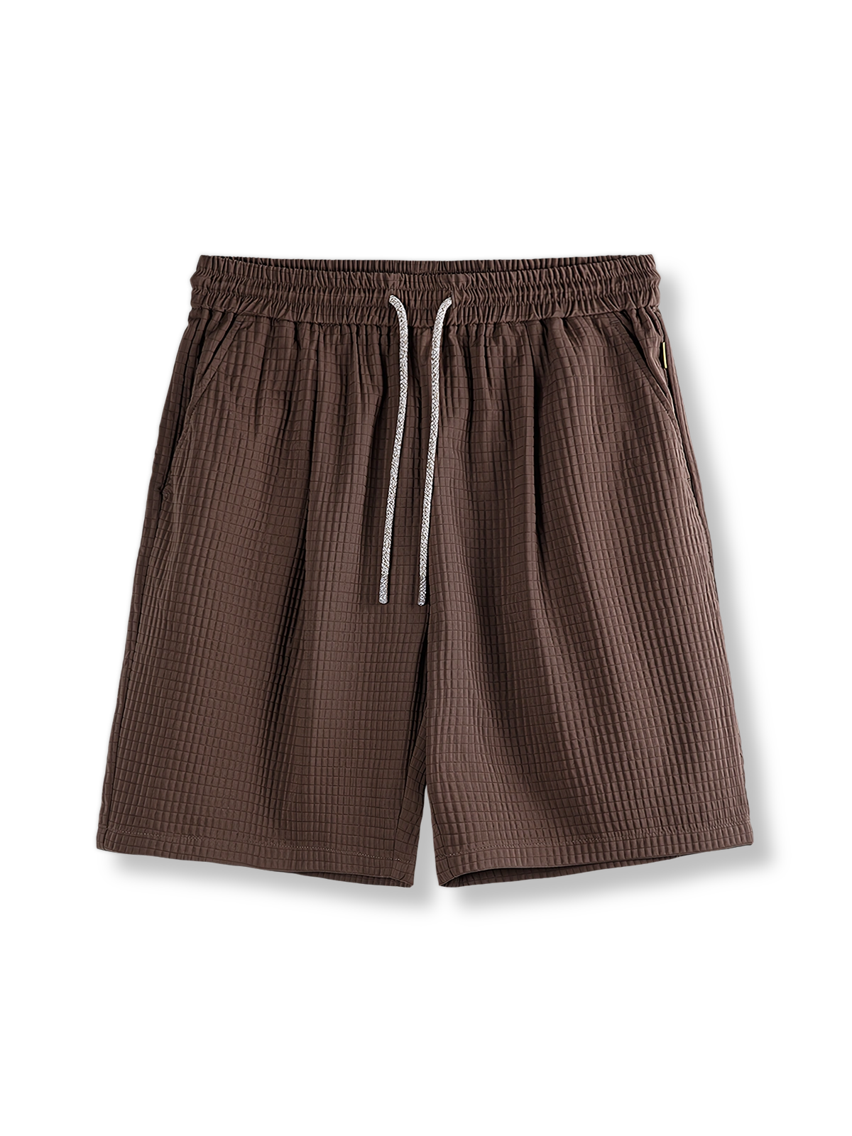 立体チェック柄が特徴のワイドシルエットショーツ