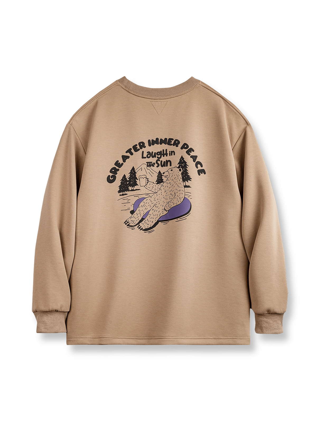 3Dロゴプリントの都市風アウトドアイラストスウェットシャツ