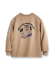 3Dロゴプリントの都市風アウトドアイラストスウェットシャツ