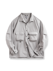 立体ポケットシアサッカーシャツ