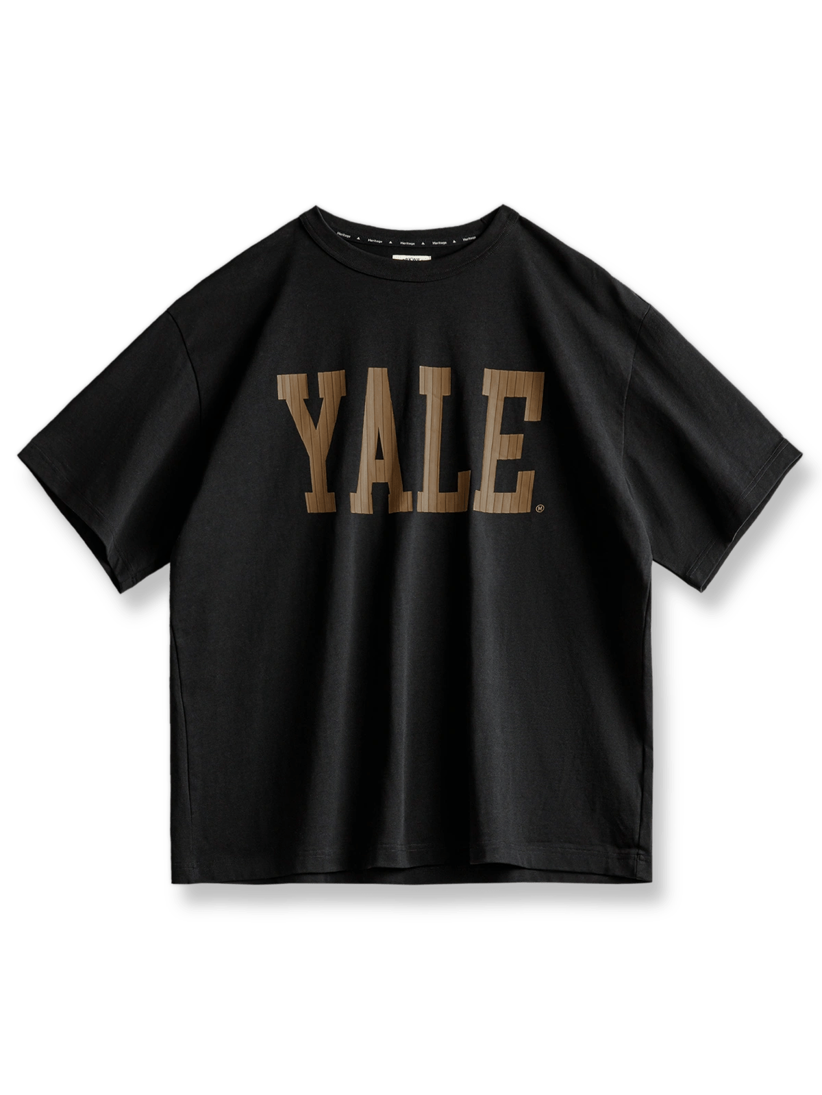 アメリカンビンテージイェール大学3Dレタープリント純綿半袖Tシャツ全景