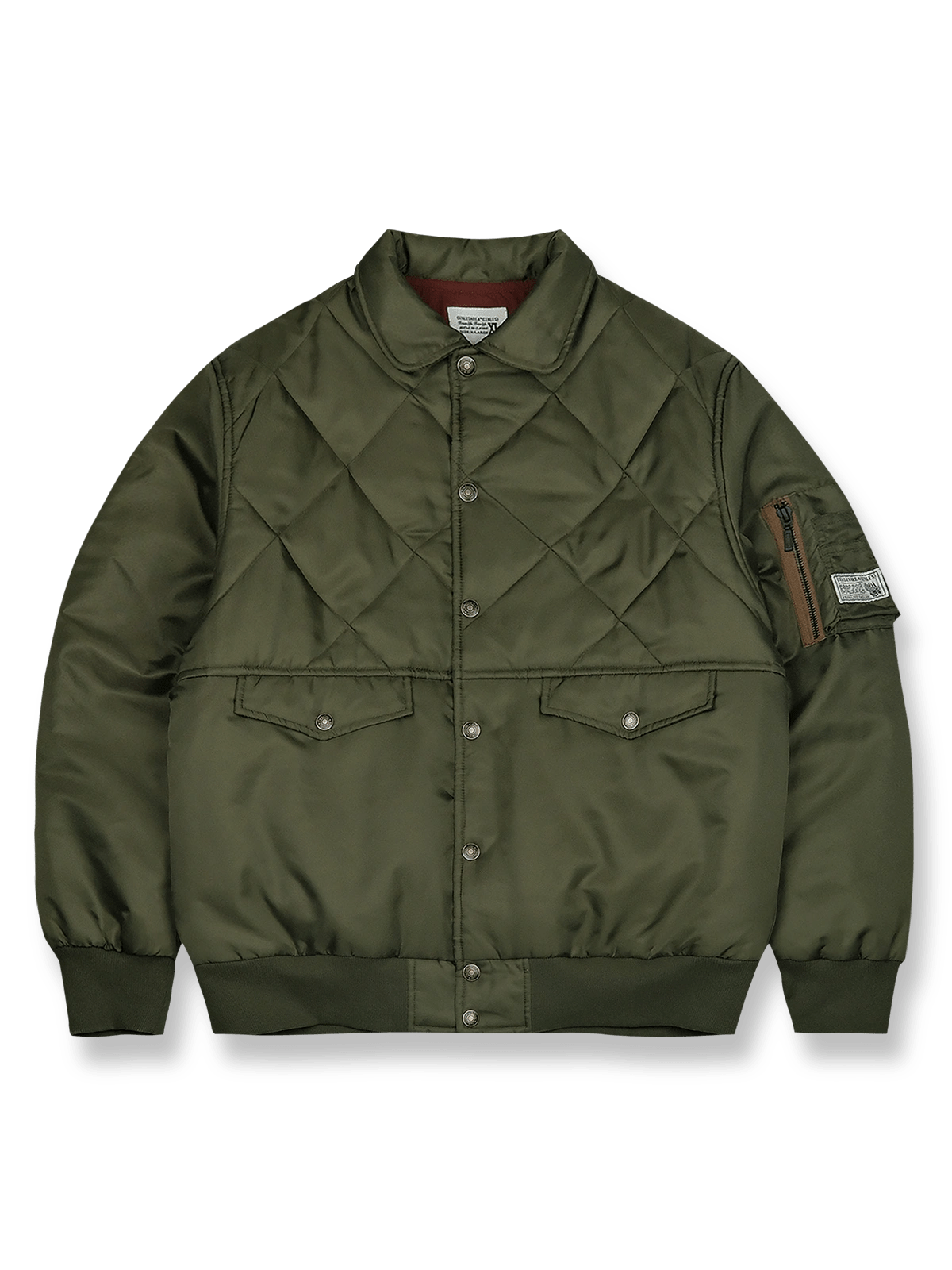 3Mシンサレート中綿入りダイヤモンドキルトデザインのフライトジャケット