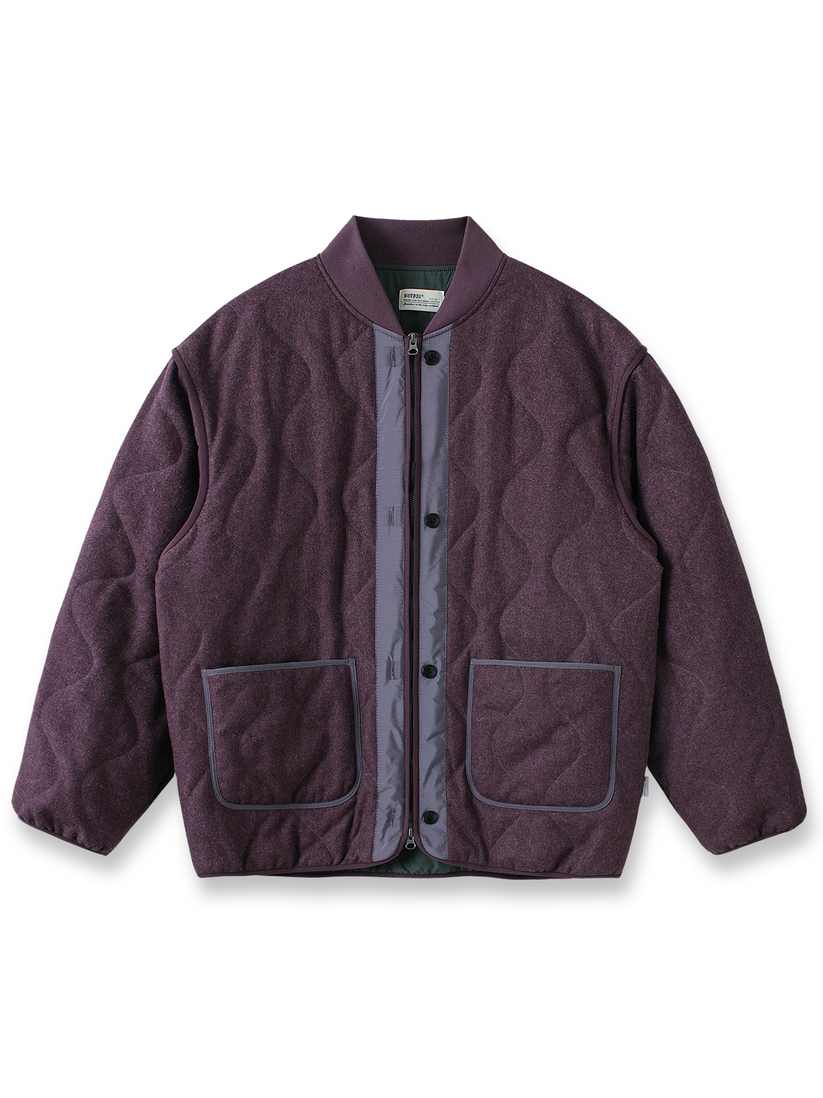 3M™ シンサレート中綿入りウール混紡ジャケット、配色パイピング加工とYKKジッパー付き