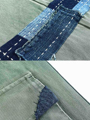 4 ポケット 藍染刺繍ジャケット