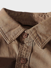 4色 コットン ワークシャツ