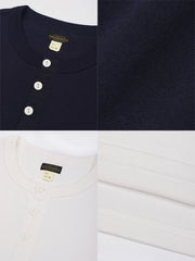 4色 長袖 ヘンリーネック Tシャツ