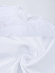 40番手 ダブル糸精紡コットン 刺繍入り半袖Tシャツ