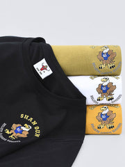 40番手 ダブル糸精紡コットン 刺繍入り半袖Tシャツ