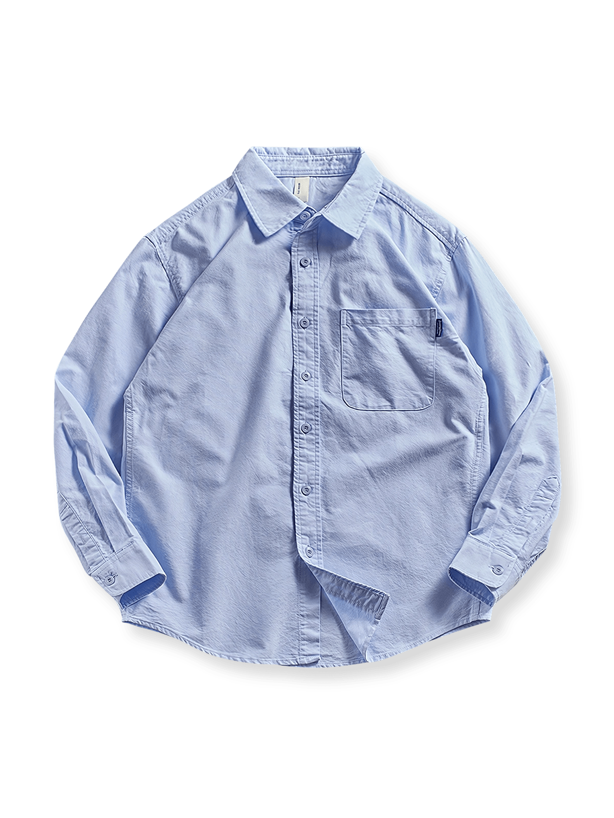 ウォッシュドオックスフォード生地と刺繍プリーツが映える長袖シャツ(4色展開)