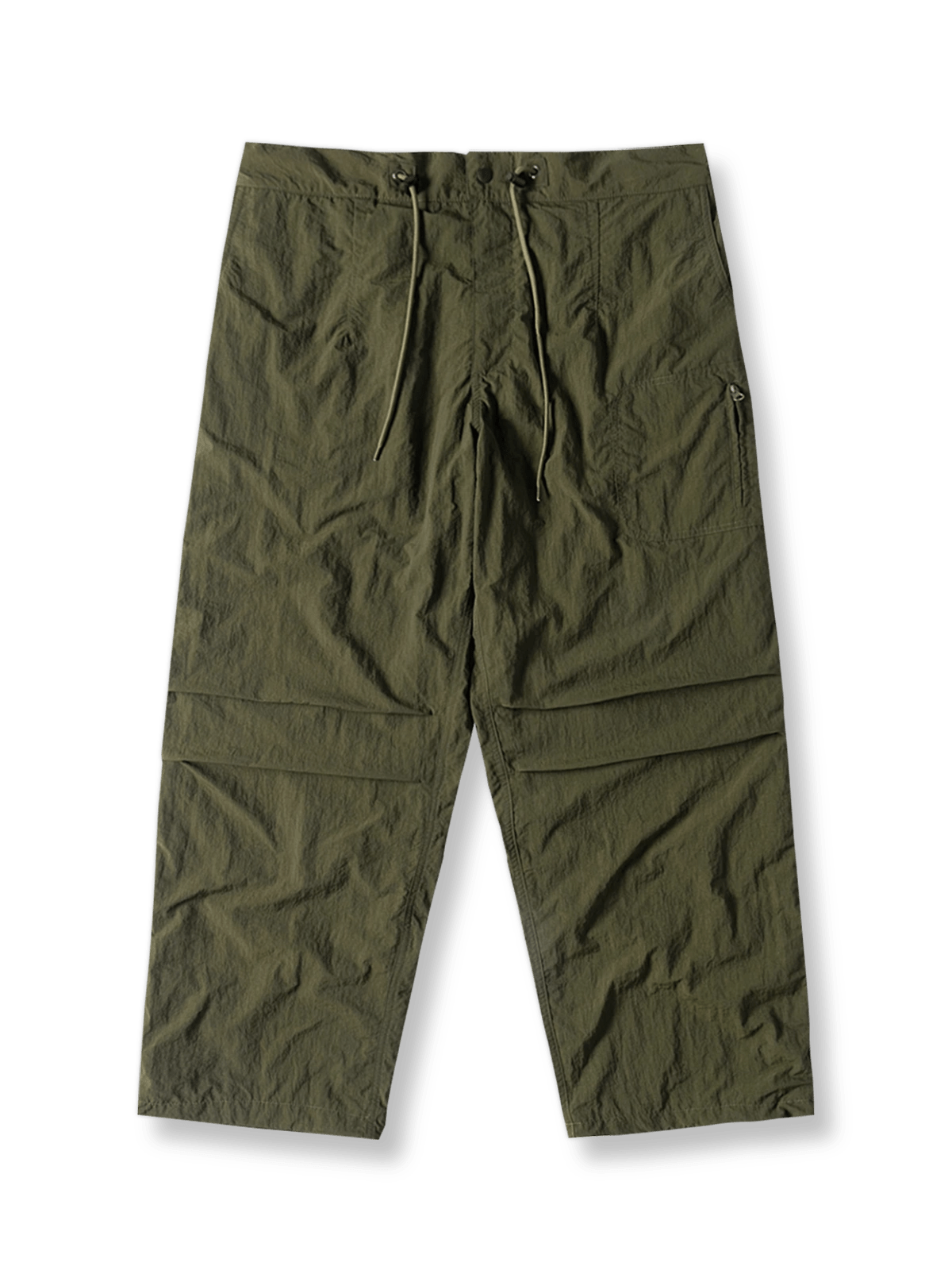 製品画像: 180gナイロン素材のダブルレイヤーパラトルーパーパンツ
詳細画像: 多ポケットとウエスト調整機能のディテール