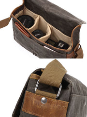 5色 キャンバスレザー混合 ショルダーバッグ