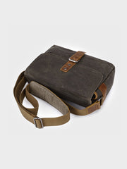 5色 キャンバスレザー混合 ショルダーバッグ