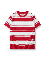 厚手の重厚なクルーネックボーダーTシャツ