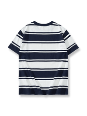 厚手の重厚なクルーネックボーダーTシャツ