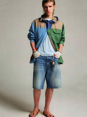 50年代風ワイドウォッシュデニムショートパンツ