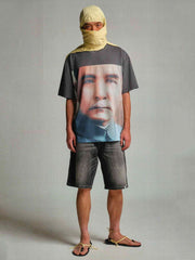 50年代風ワイドウォッシュデニムショートパンツ