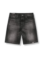 製品画像: 50年代風ワイドウォッシュデニムショートパンツの正面図