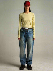 50年代ワイドウォッシュデニムパンツ