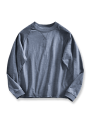 竹節糸素材とラグランスリーブが特徴の5色展開ヘビーウェイト長袖Tシャツ