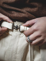 コットン ベルト付き 5分丈 ショートパンツ