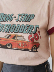 PESSOA CLUBのレースカーと「Drag-Strip Hotrodders」のプリント詳細