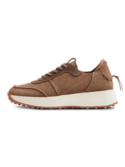 70年代OGスタイルを再現した牛革スエードとクレイジーホースレザーの異素材厚底スニーカー