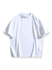 製品画像: 無地のベーシックラウンドネック半袖Tシャツの正面画像