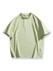 製品画像: 無地のベーシックラウンドネック半袖Tシャツの正面画像