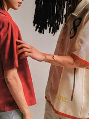 8周年記念プリントラフィアシャツ