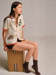 8周年記念プリントラフィアシャツ