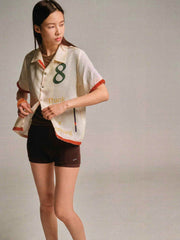 8周年記念プリントラフィアシャツ