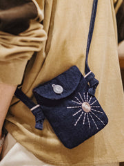 ヴィンテージ刺繍デニムショルダーバッグ