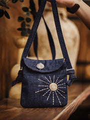 ヴィンテージ刺繍デニムショルダーバッグ