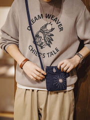 ヴィンテージ刺繍デニムショルダーバッグ