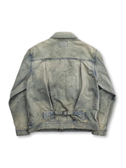 ヴィンテージウォッシュ加工を施したブルーデニムジャケット