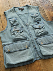 ハニカムデニム フィッシングベスト