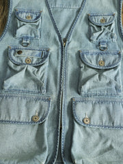 ハニカムデニム フィッシングベスト