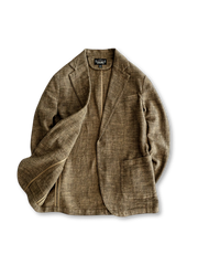 チェック柄 コットンリネンスーツジャケット