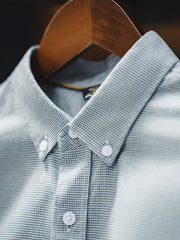 レッド×ホワイト千鳥格ボタンダウンシャツ全体